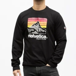 HELVETICA Tee shirt manche longue monaco Homme NOIR Hot