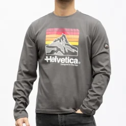 HELVETICA Tee shirt manche longue monaco Homme GRIS FONCE Outlet