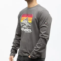 HELVETICA Tee shirt manche longue monaco Homme GRIS FONCE Outlet