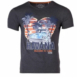 BLAGGIO Tee shirt manches courtes imprime coton doux Cuba molly assor 24 Homme GRIS FONCE Sale
