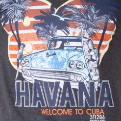 BLAGGIO Tee shirt manches courtes imprime coton doux Cuba molly assor 24 Homme GRIS FONCE Sale