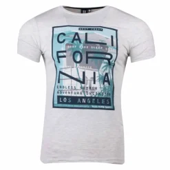 BLAGGIO Tee shirt manches courtes imprime coton doux Californie martial assor 24 Homme GRIS CLAIR Best
