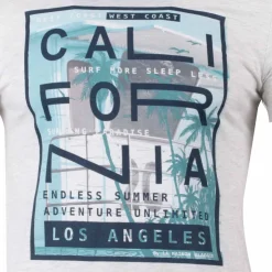 BLAGGIO Tee shirt manches courtes imprime coton doux Californie martial assor 24 Homme GRIS CLAIR Best