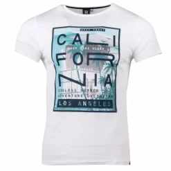 BLAGGIO Tee shirt manches courtes imprime coton doux Californie martial assor 24 Homme BLANC Hot