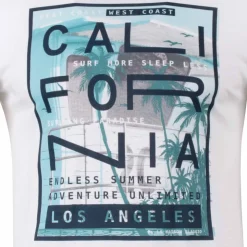 BLAGGIO Tee shirt manches courtes imprime coton doux Californie martial assor 24 Homme BLANC Hot