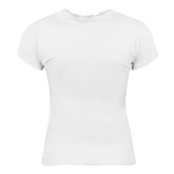 LULU CASTAGNETTE Tee shirt manches courtes col V dentelles lona Femme BLANC Best