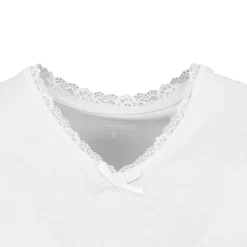 LULU CASTAGNETTE Tee shirt manches courtes col V dentelles lona Femme BLANC Best