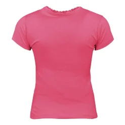 LULU CASTAGNETTE Tee shirt manches courtes col V dentelles lona Femme ROSE
