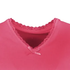 LULU CASTAGNETTE Tee shirt manches courtes col V dentelles lona Femme ROSE