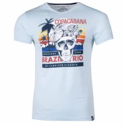 BLAGGIO Tee shirt manches courtes imprime coton doux Copacabana mercia assor 24 Homme BLEU CLAIR Sale
