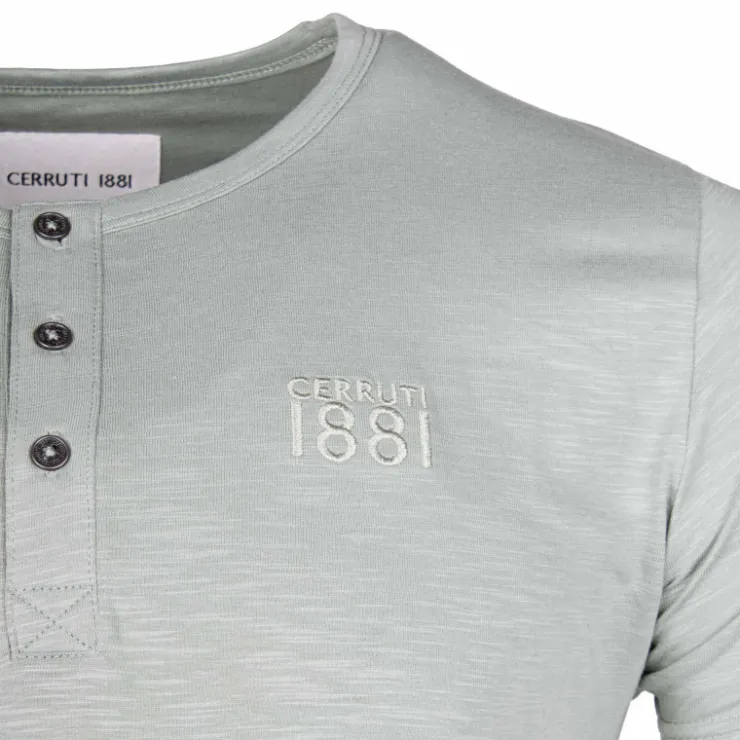 CERRUTI Tee shirt mc col t faido 18352 Homme KAKI Discount