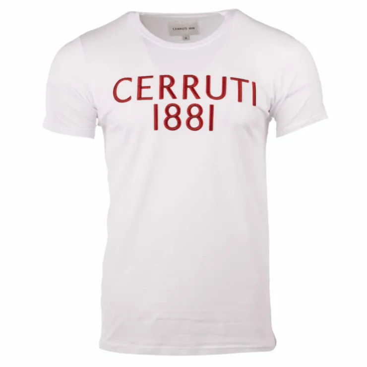 CERRUTI Tee shirt mc court col rond abruzzo 17744 Homme BLANC Sale
