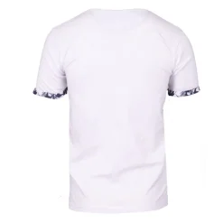 BLAGGIO Tee shirt melzac manches à revers imprimé tropical Homme BLANC Best