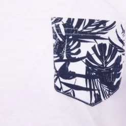 BLAGGIO Tee shirt melzac manches à revers imprimé tropical Homme BLANC Best
