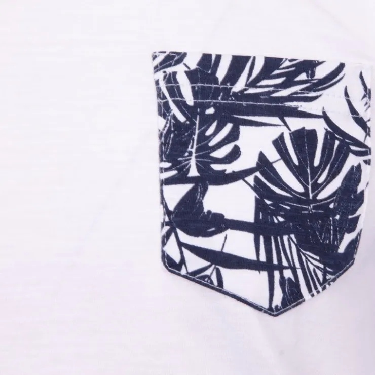 BLAGGIO Tee shirt melzac manches à revers imprimé tropical Homme BLANC Best