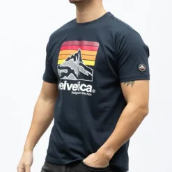 HELVETICA Tee shirt monaco coton Homme BLEU FONCE