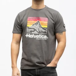 HELVETICA Tee shirt monaco coton Homme GRIS FONCE