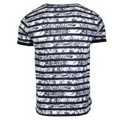 BLAGGIO Tee shirt motif marinière manches courtes mauricio Homme BLEU FONCE