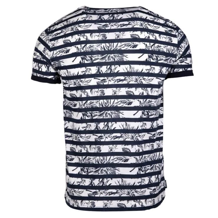 BLAGGIO Tee shirt motif marinière manches courtes mauricio Homme BLEU FONCE