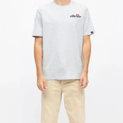 ELLESSE Tee shirt noir col rond regular logo brodé Homme GRIS CLAIR Hot