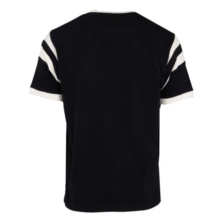 WHEELS AND WAVES Tee shirt jersey empiècements blanches Homme NOIR Sale