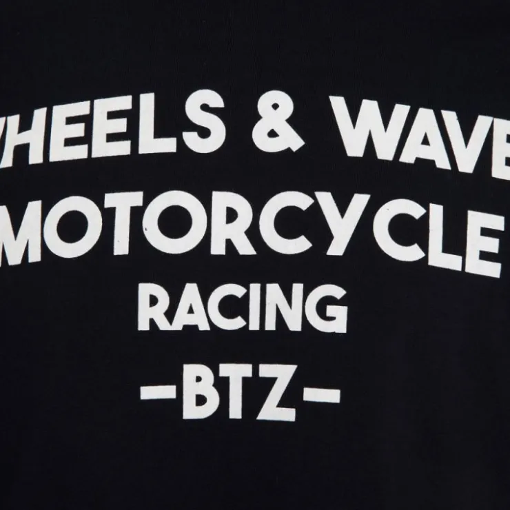 WHEELS AND WAVES Tee shirt jersey empiècements blanches Homme NOIR Sale