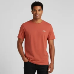 JACK & JONES Tee shirt ornocello ginger spice coton col ras de cou Homme ROUGE Clearance