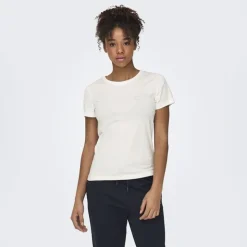 ONLY PLAY Tee shirt Picca coton bio Femme BLANC New