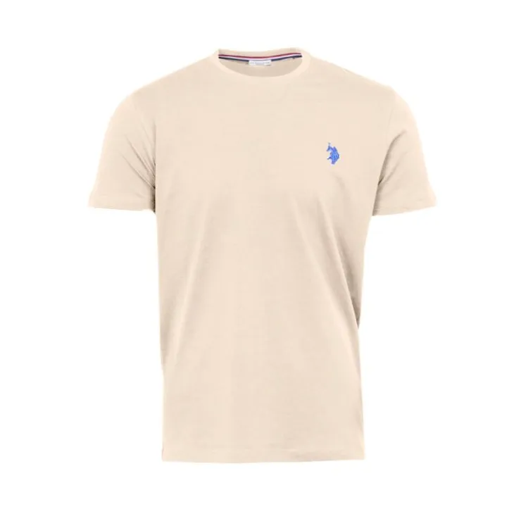 US POLO Tee shirt ras de cou décontracté mick Homme BEIGE Best