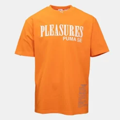 PUMA Tee shirt ras de cou x Pleasures coton Homme ORANGE New