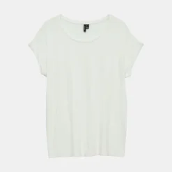 VERO MODA Tee shirt regular fluide fosia col rond Femme BLANC Sale