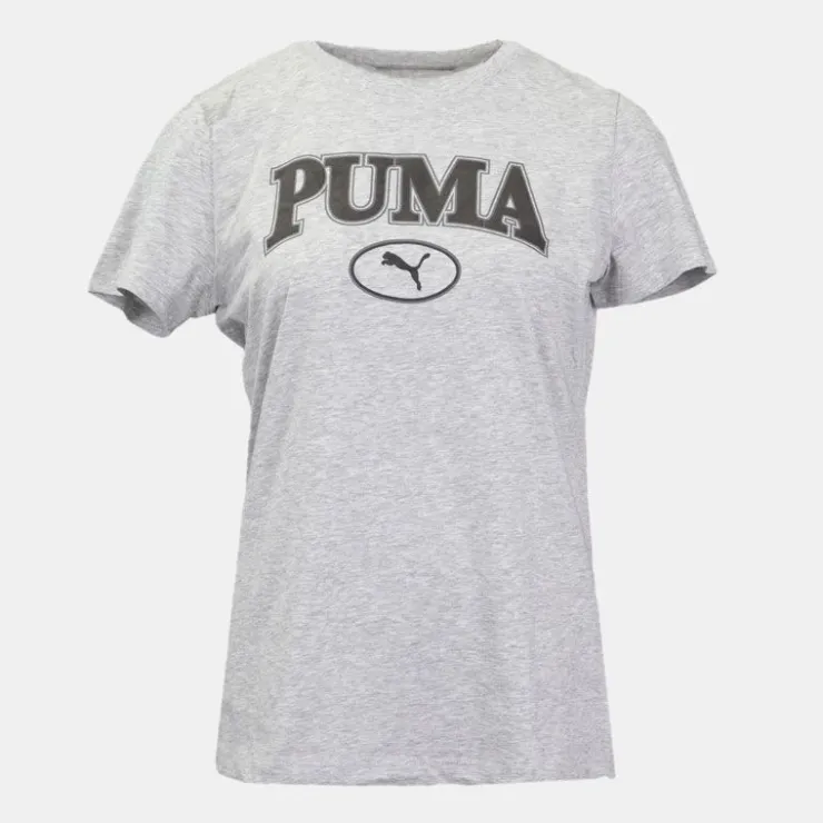 PUMA Tee shirt squad coton chiné Femme GRIS Discount