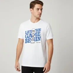 JACK & JONES Tee shirt sully Let's the game begin Homme BLANC Outlet