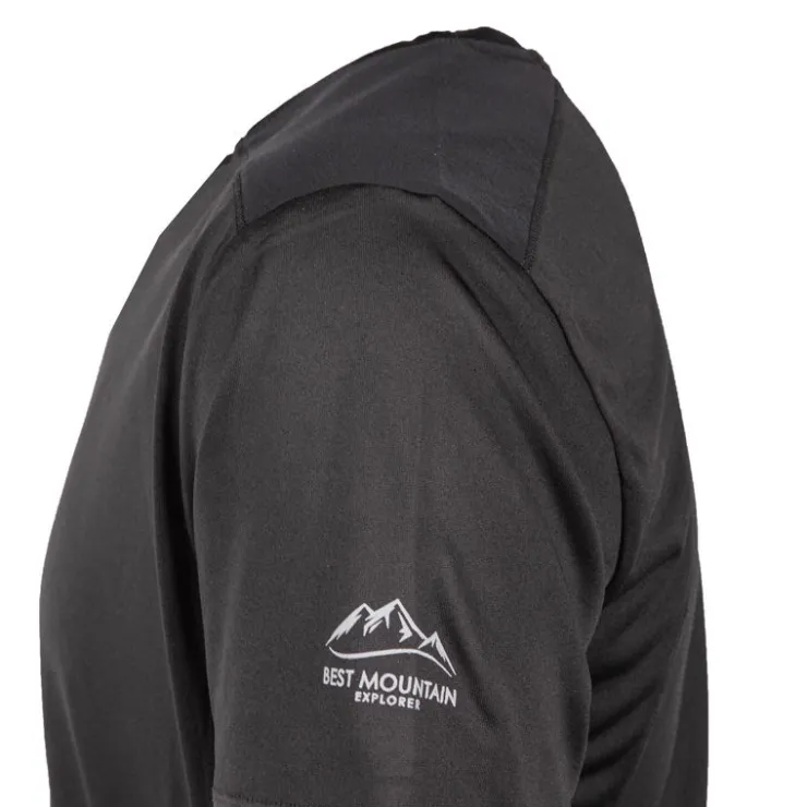 BEST MOUNTAIN Tee shirt technique uni Homme NOIR Clearance