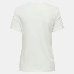 ONLY Tee shirt Tenna col rond coton imprimé coeur regular Femme NOIR Clearance