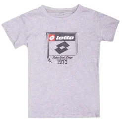 LOTTO Tee shirt tissu chiné imprimé logo blason Enfant GRIS Hot