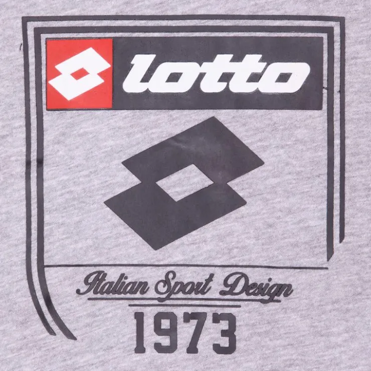 LOTTO Tee shirt tissu chiné imprimé logo blason Enfant GRIS Hot