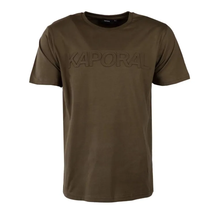 KAPORAL Tee shirt uni en coton ulric Homme KAKI