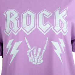 DEELUXE 74 Tee shirt uni imprimé Rock Femme VIOLET CLAIR Outlet