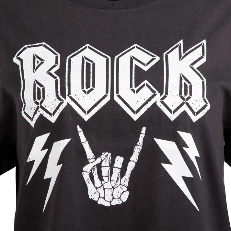 DEELUXE 74 Tee shirt uni imprimé Rock Femme GRIS FONCE Best