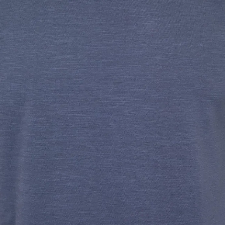 BLAGGIO Tee shirt uni manu-b col v avec boutons Homme BLEU PETROLE Hot