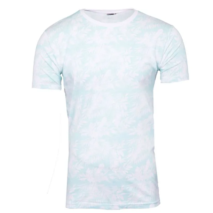 BLAGGIO Tee shirt uni menson-b avec imprimé feuilles Homme VERT CLAIR Sale