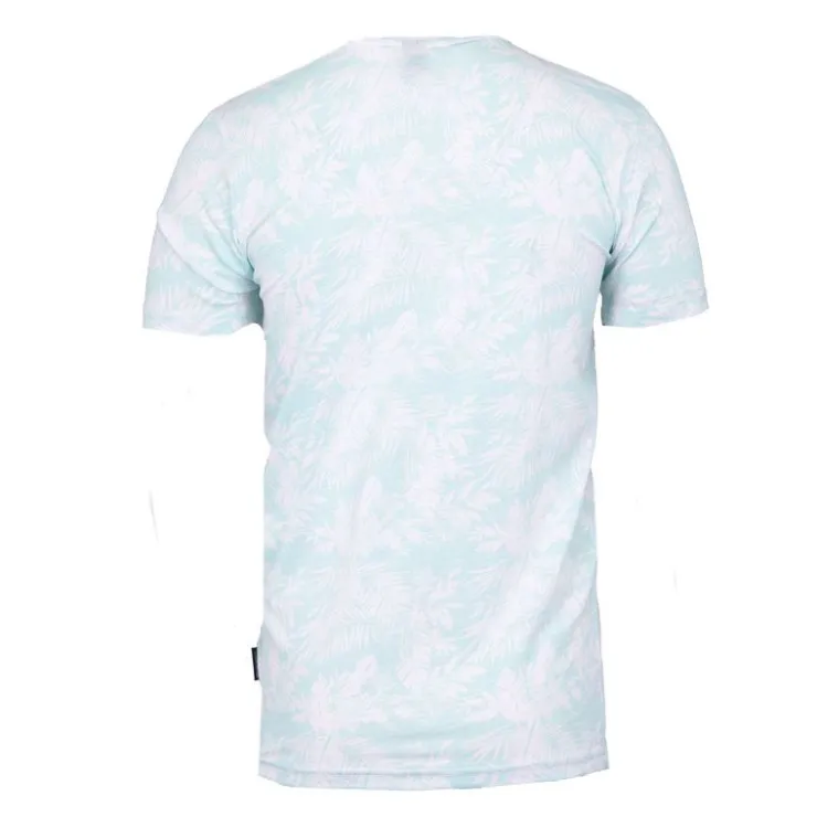 BLAGGIO Tee shirt uni menson-b avec imprimé feuilles Homme VERT CLAIR Sale