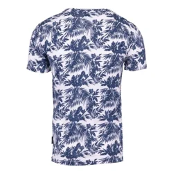BLAGGIO Tee shirt uni menson-b avec imprimé feuilles Homme BLEU FONCE Clearance