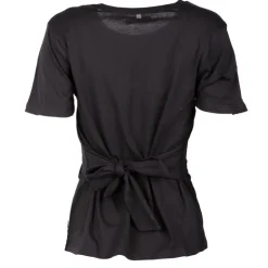 DEELUXE 74 Tee shirt uni nœud au dos Femme NOIR New