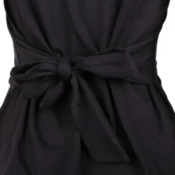 DEELUXE 74 Tee shirt uni nœud au dos Femme NOIR New