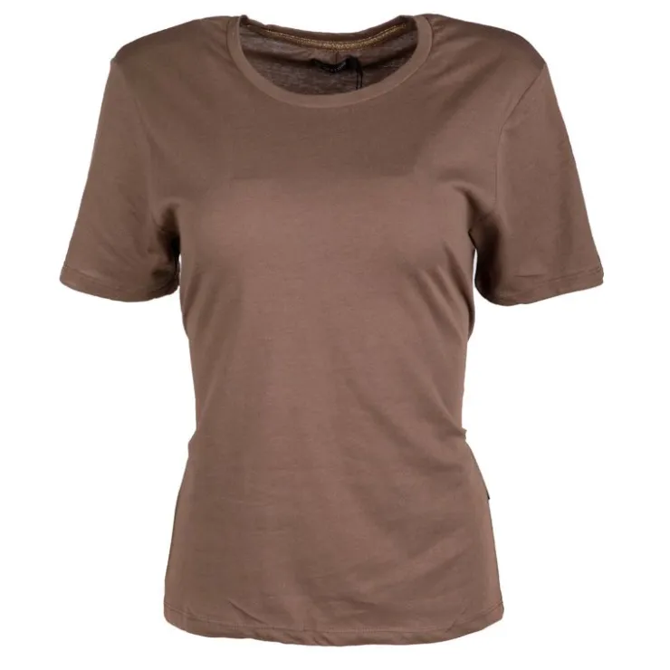 DEELUXE 74 Tee shirt uni nœud au dos Femme MARRON Best
