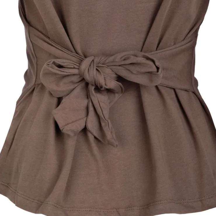 DEELUXE 74 Tee shirt uni nœud au dos Femme MARRON Best