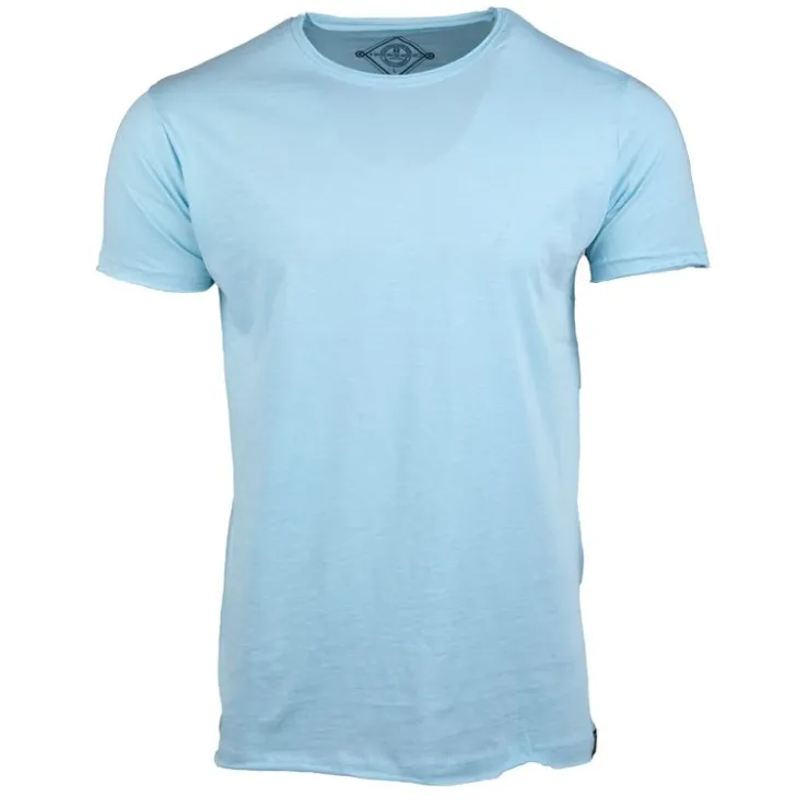 BLAGGIO Tee shirt uni slub col rond marvin Homme BLEU CLAIR