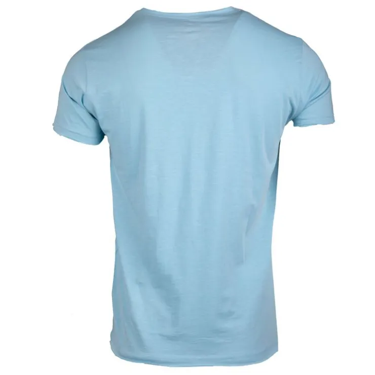 BLAGGIO Tee shirt uni slub col rond marvin Homme BLEU CLAIR